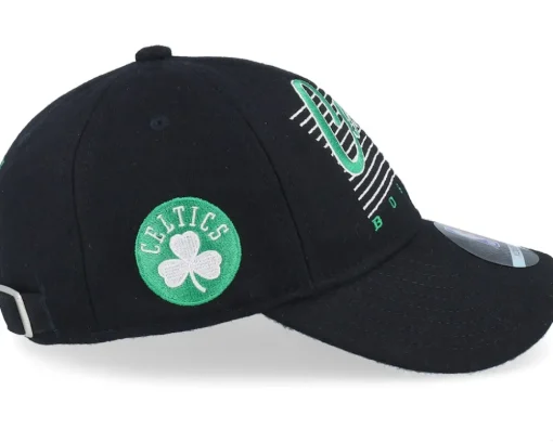 Dad Cap-Outerstuff Kids Boston Celtics Retro Wooly Black Dad Cap -