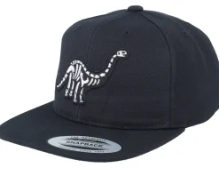 Snapback | Kids-Kiddo Cap Kids Brachiosaurus Skeleton Patch Black Snapback -