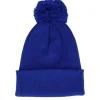 Pom Beanies | Blank Beanies-Beechfield Kids Bright Royal Junior Pom - Blue