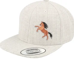 Kids-Kiddo Cap Kids Brown Horse Heather Grey Snapback -