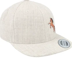 Kids-Kiddo Cap Kids Brown Horse Heather Grey Snapback -