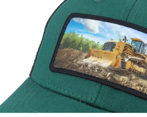 Kids-Kiddo Cap Kids Bulldozer Patch /Black Trucker - Green