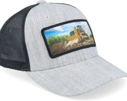 Clearance Kiddo Cap Kids Bulldozer Patch Heather /Black Trucker - Grey