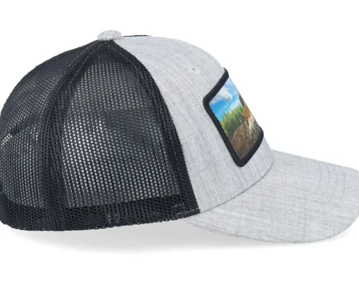 Clearance Kiddo Cap Kids Bulldozer Patch Heather /Black Trucker - Grey