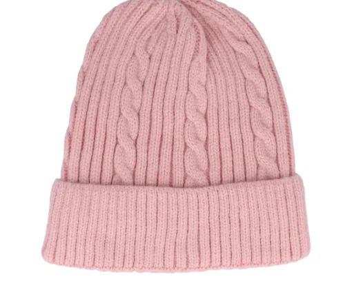 Cuff Beanies | Knitted Beanies-Headster Kids Cable Car Beanie Smart Pink Cuff -