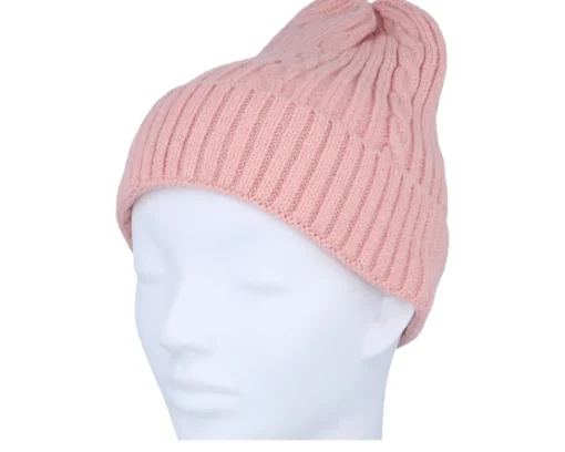 Cuff Beanies | Knitted Beanies-Headster Kids Cable Car Beanie Smart Pink Cuff -