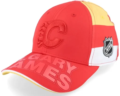 Hot Outerstuff Kids Calgary Flames Face-off Structu Adjustable - Red