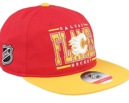 Snapback-Outerstuff Kids Calgary Flames Logo Flatbrim Cap /Yellow Snapback - Red
