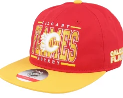Snapback-Outerstuff Kids Calgary Flames Logo Flatbrim Cap /Yellow Snapback - Red