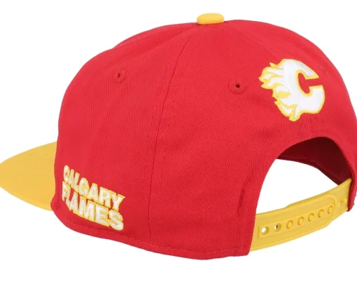 Snapback-Outerstuff Kids Calgary Flames Logo Flatbrim Cap /Yellow Snapback - Red