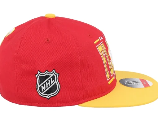 Snapback-Outerstuff Kids Calgary Flames Logo Flatbrim Cap /Yellow Snapback - Red