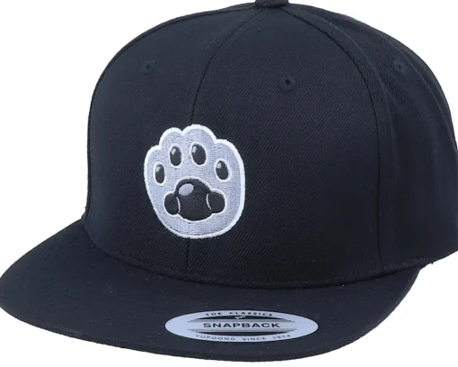 Snapback-Kiddo Cap Kids Cat Paw Applique Black Snapback -