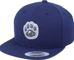 Clearance Kiddo Cap Kids Cat Paw Applique Navy Snapback -