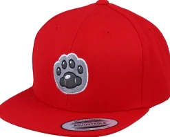 Kids-Kiddo Cap Kids Cat Paw Applique Red Snapback -