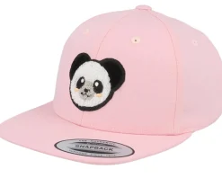 Online Kiddo Cap Kids Chenille Panda Patch Pink Snapback -
