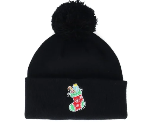 Sale Ho-Ho-Hats Kids Christmas Sock Gift Black Pom Pom Beanie - Iconic