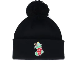 Pom Beanies-Ho-Ho-Hats Kids Christmas Sock Gift Black Pom Pom Beanie - Iconic