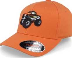 Sale Kiddo Cap Kids Cool Monster Truck Orange Flexfit -
