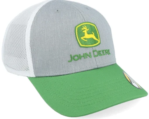 Clearance John Deere Kids Current Embroidery White/Grey/Green Trucker -