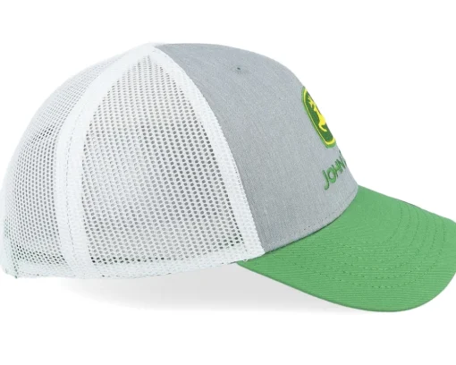 Clearance John Deere Kids Current Embroidery White/Grey/Green Trucker -