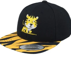 Kids-Kiddo Cap Kids Cute Baby Tiger Black Snapback -