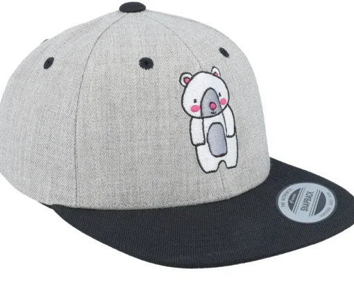 Sale Kiddo Cap Kids Cute Bear Black/Grey Snapback -