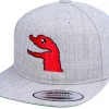 Hot Kiddo Cap Kids Cute Dino Heather Grey Snapback -
