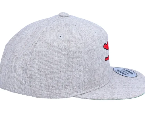 Hot Kiddo Cap Kids Cute Dino Heather Grey Snapback -