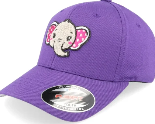 Flexfit | Kids-Kiddo Cap Kids Cute Elephant Chenille Purple Flexfit -