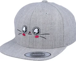 Snapback-Kiddo Cap Kids Cute Eyes Heather Grey Snapback -