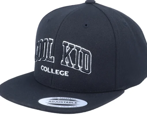 New Kiddo Cap Kids 3D Cool Kid College Black Snapback -