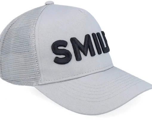 Kids-Kiddo Cap Kids 3d Smile Light Grey A-Frame Trucker -