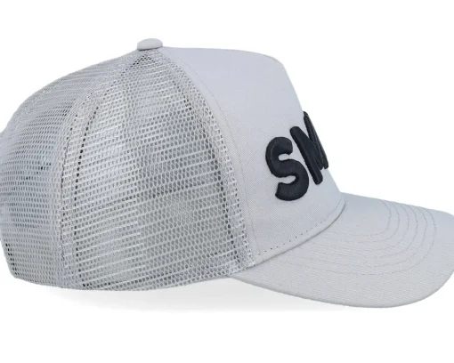 Kids-Kiddo Cap Kids 3d Smile Light Grey A-Frame Trucker -