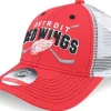 Kids-Outerstuff Kids Detroit Wings Lockup Meshback /White Trucker - Red