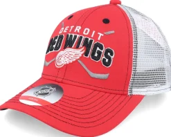 Kids-Outerstuff Kids Detroit Wings Lockup Meshback /White Trucker - Red