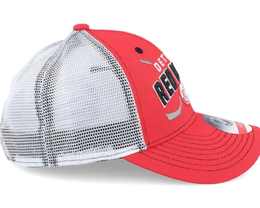 Kids-Outerstuff Kids Detroit Wings Lockup Meshback /White Trucker - Red