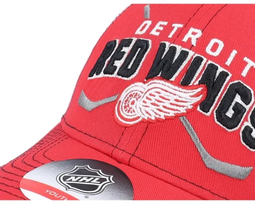Kids-Outerstuff Kids Detroit Wings Lockup Meshback /White Trucker - Red