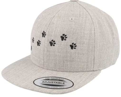 Kids-Kiddo Cap Kids Dog Paws Heather Grey Snapback -