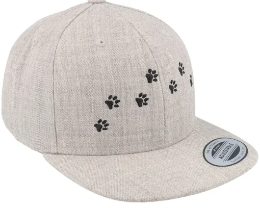 Kids-Kiddo Cap Kids Dog Paws Heather Grey Snapback -