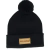 Pom Beanies-Beechfield Kids Engraved Suede Patch Pom - Black
