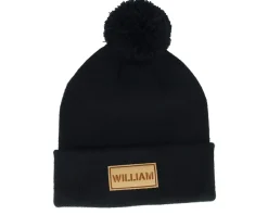 Pom Beanies-Beechfield Kids Engraved Suede Patch Classic Pom - Red