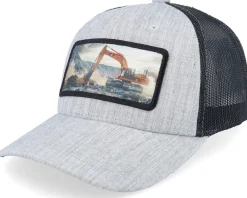 Trucker | Kids-Kiddo Cap Kids Excavator Patch Heather /Black Trucker - Grey