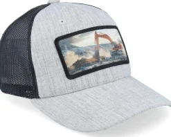 Trucker | Kids-Kiddo Cap Kids Excavator Patch Heather /Black Trucker - Grey