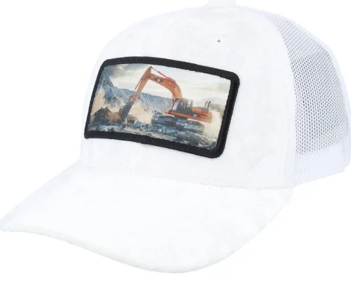 Sale Calza Pennello Kids Excavator Velvet Trucker - White