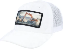 Velvet Caps-Calza Pennello Kids Excavator Velvet Trucker - White