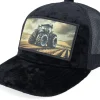 Best Kiddo Cap Kids Farming Tractor Patch Velvet Black Trucker -