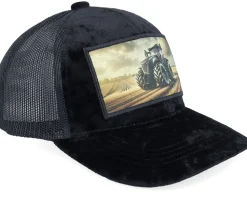 Best Kiddo Cap Kids Farming Tractor Patch Velvet Black Trucker -