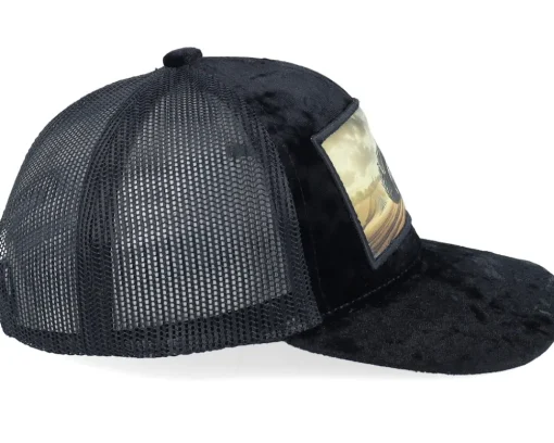 Best Kiddo Cap Kids Farming Tractor Patch Velvet Black Trucker -