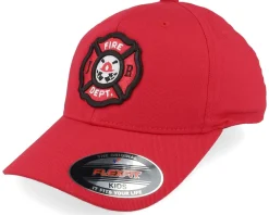 Kids-Kiddo Cap Kids Fire Fighter Junior 3d Patch Red Flexfit -
