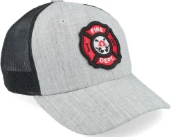 Kids-Kiddo Cap Kids Fire Fighter Junior 3d Patch Heather Grey/Black Trucker -